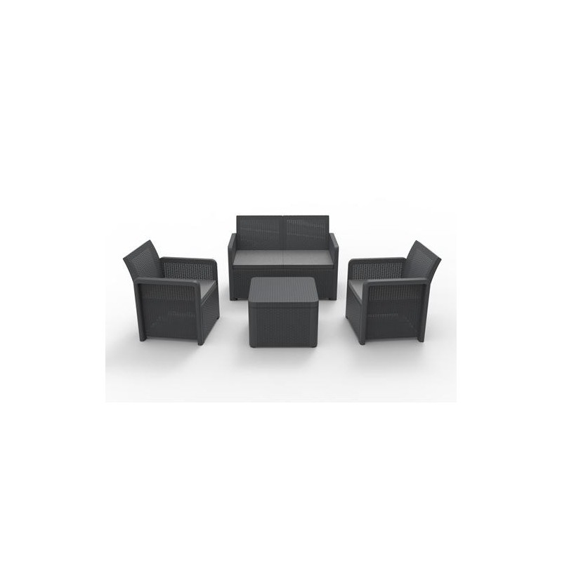 SET JARDIN NASSAU STORAGE 2 SILLONES + SOFA + MESA