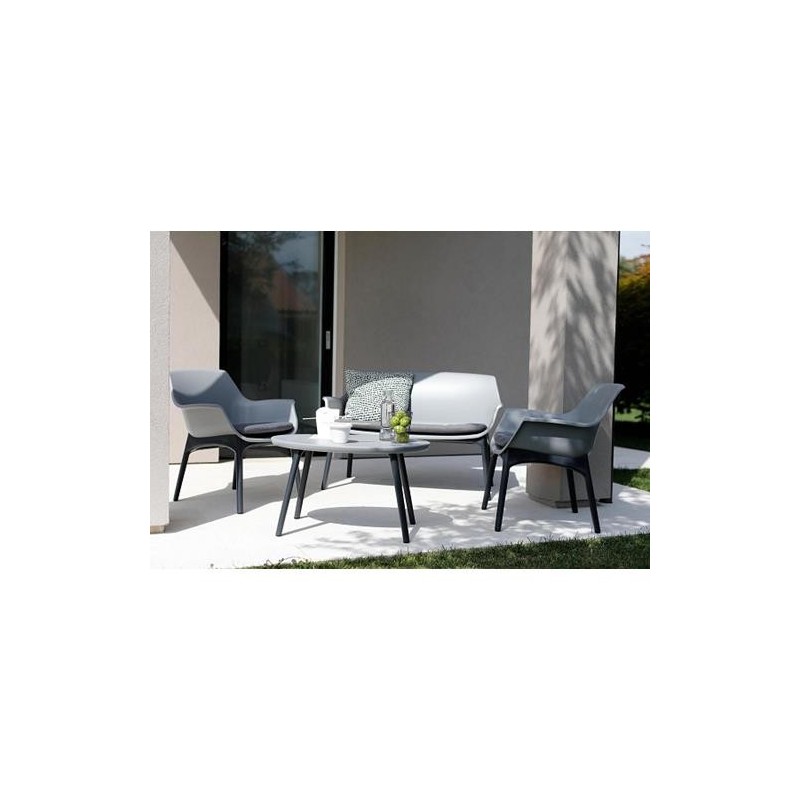 SET PAROS GRIS MESA+2 SILLAS+SILLON