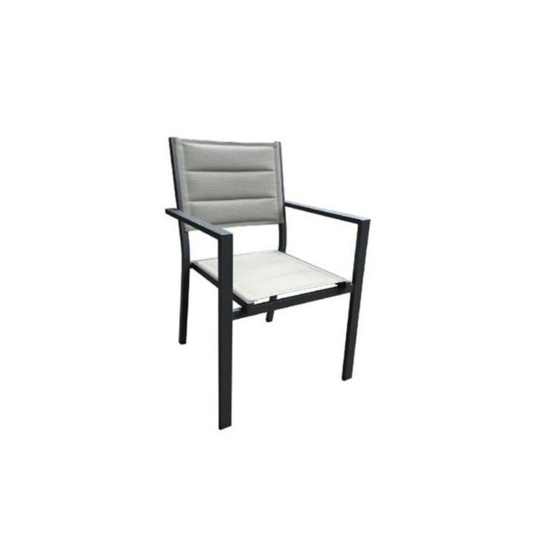 SILLA CON REPOSABRAZOS ALUMINIO GRIS CLARO 804196