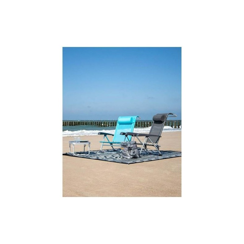 SILLA DE PLAYA SAINT-TROPEZ CON ALMOHADA GRIS