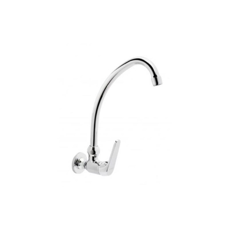 GRIFO GE2 LAVABO MURAL MONOMANDO CAÑO ALTO CROMADO