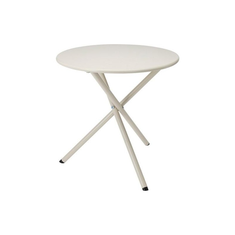 MESAJARDIN ACERO COLOR CREMA 48X48CM