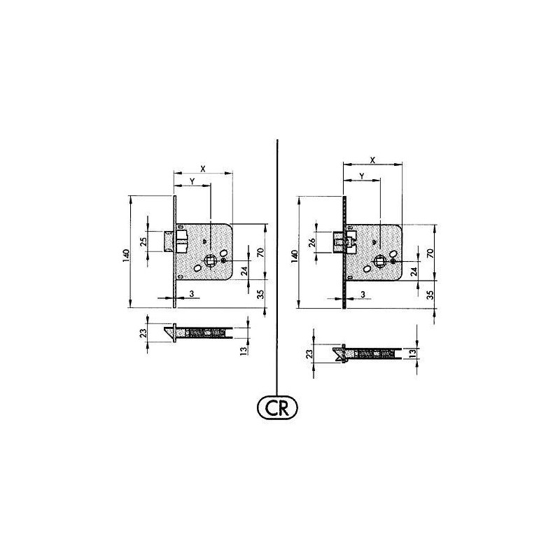 CERRADURA EMBUTIR 650-70 HL